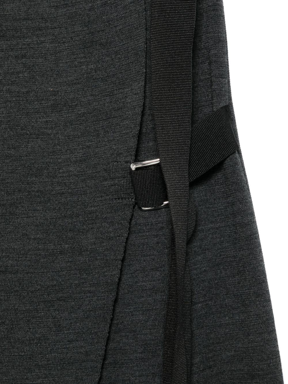 MRZ Wool Midi Skirt with Asymmetrical Hem