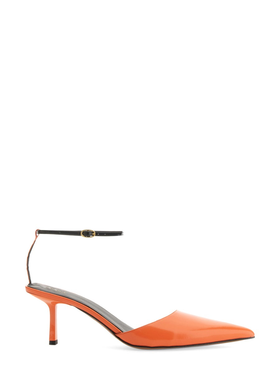 NEOUS Sleek Ankle Strap Pumps with 6.5 CM Heel