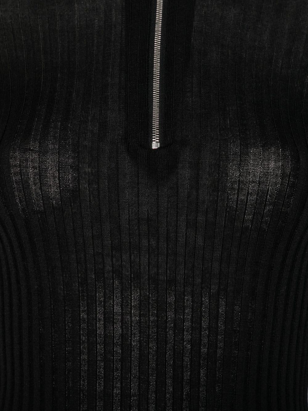 MRZ Cashmere and Silk Blend Ribbed Texture Zip Sweater