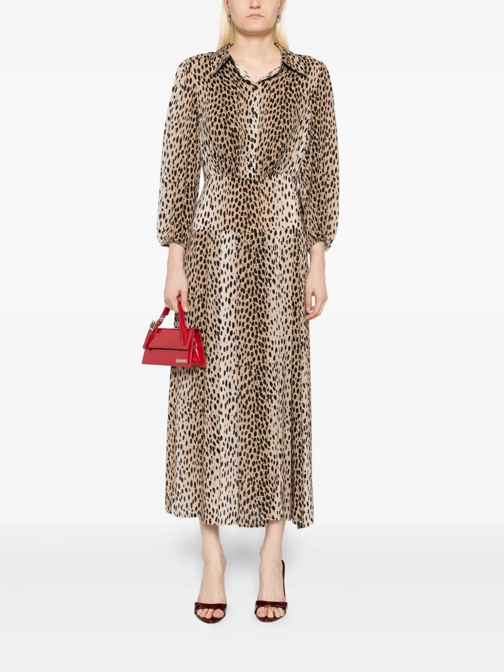 RIXO Mini Dress with Antelope Spot Print for Women