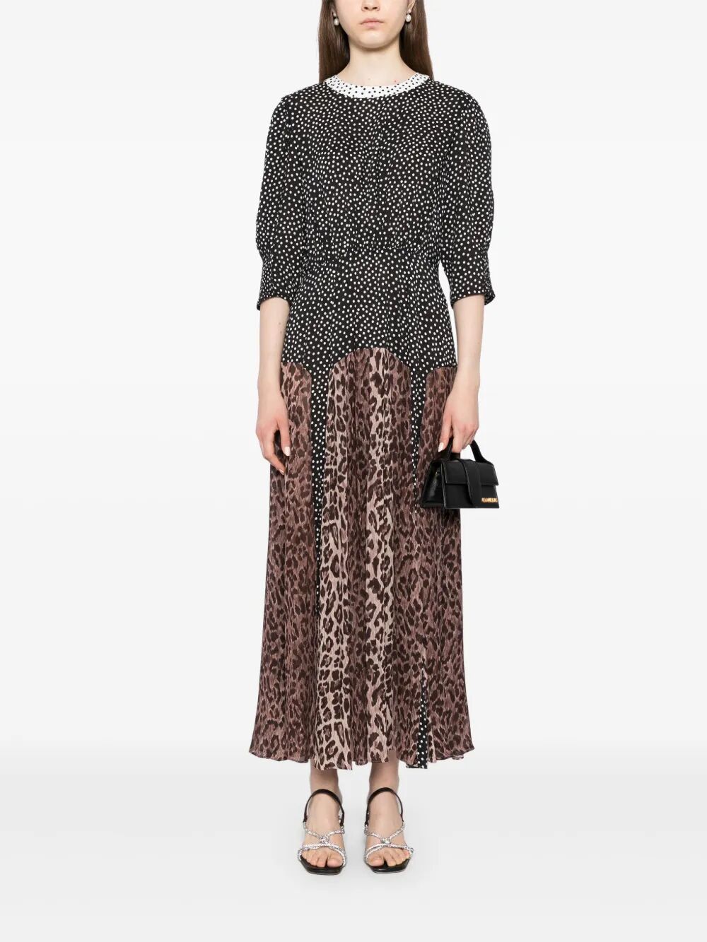 RIXO Elegant Leopard Polka Dot Dress - Women's Mini Style for FW25
