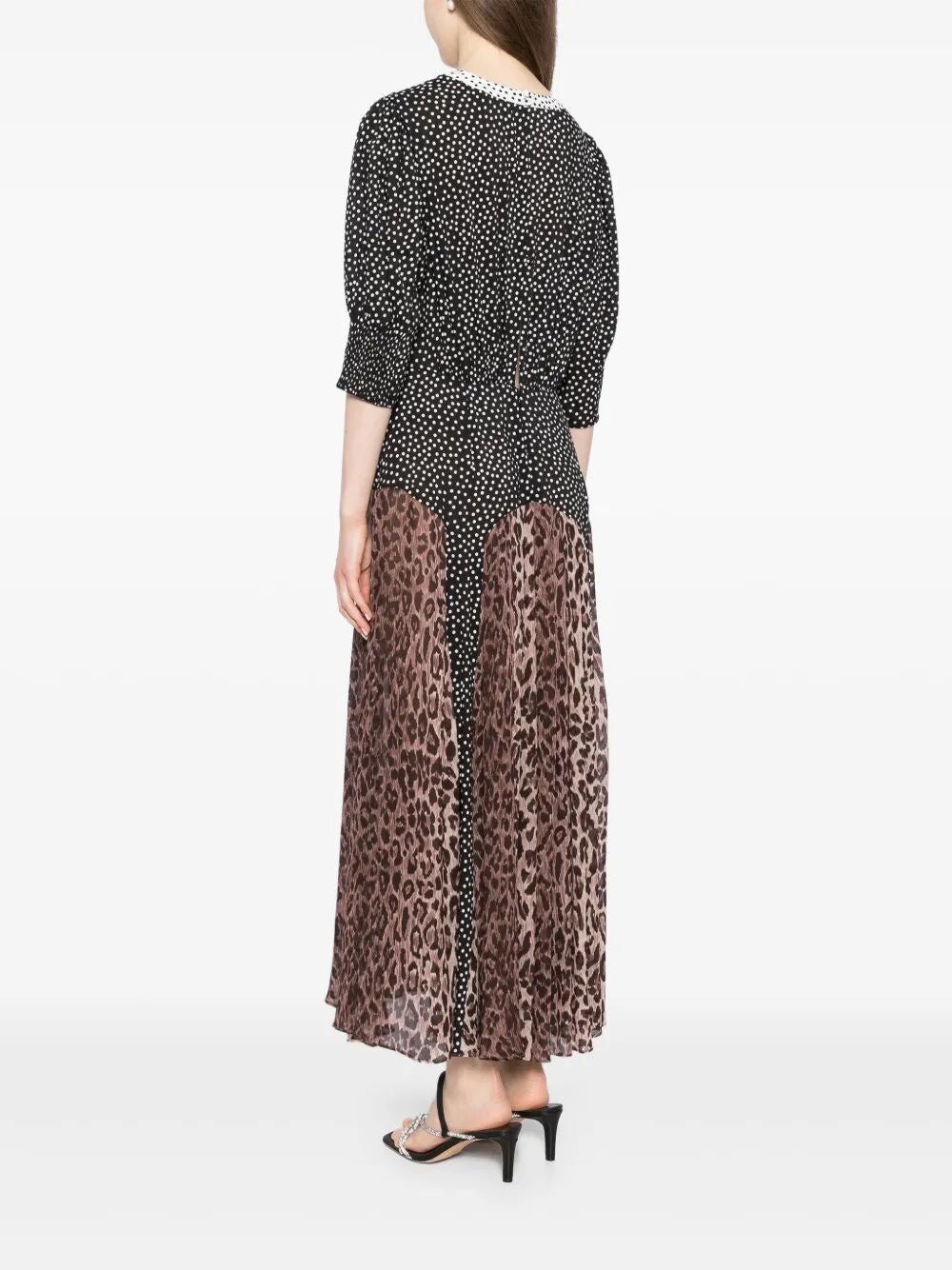 RIXO Elegant Leopard Polka Dot Dress - Women's Mini Style for FW25