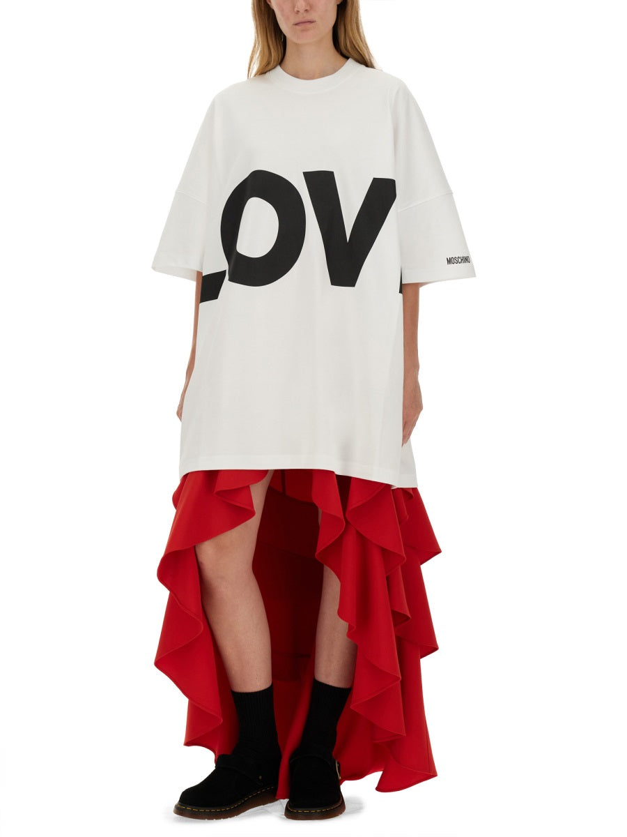 MOSCHINO COUTURE Couture Crepe Mini Skirt with Ruffles