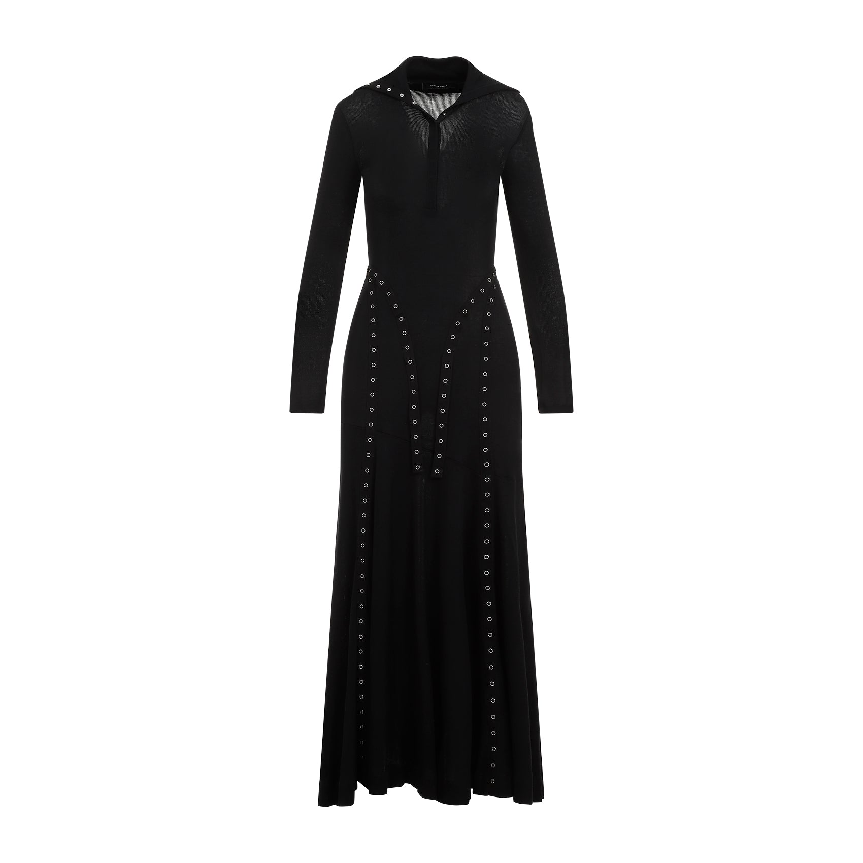 SIMONE ROCHA Ribbed Multi Snap Bias Cut Dress