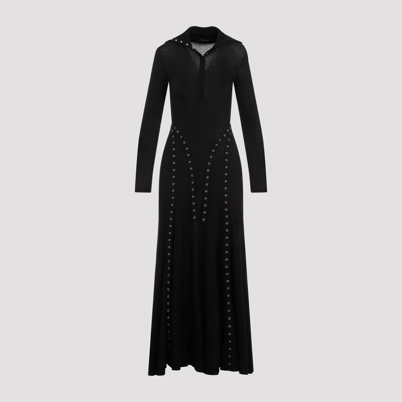 SIMONE ROCHA Ribbed Multi Snap Bias Cut Dress
