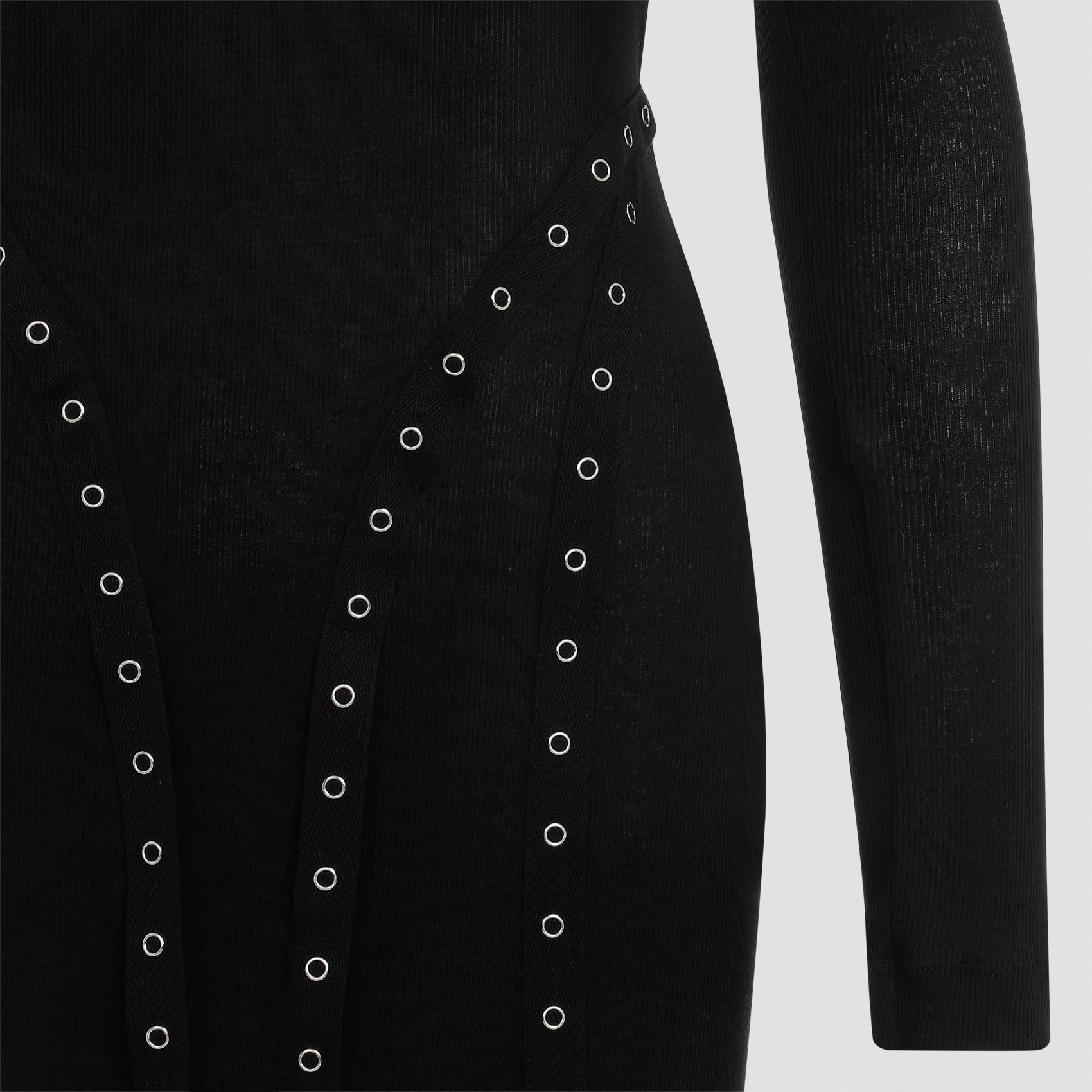 SIMONE ROCHA Ribbed Multi Snap Bias Cut Dress