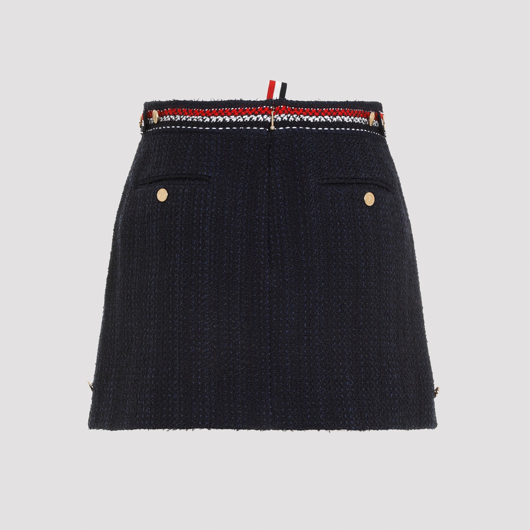 THOM BROWNE Thigh Length Side Tab Mini Skirt