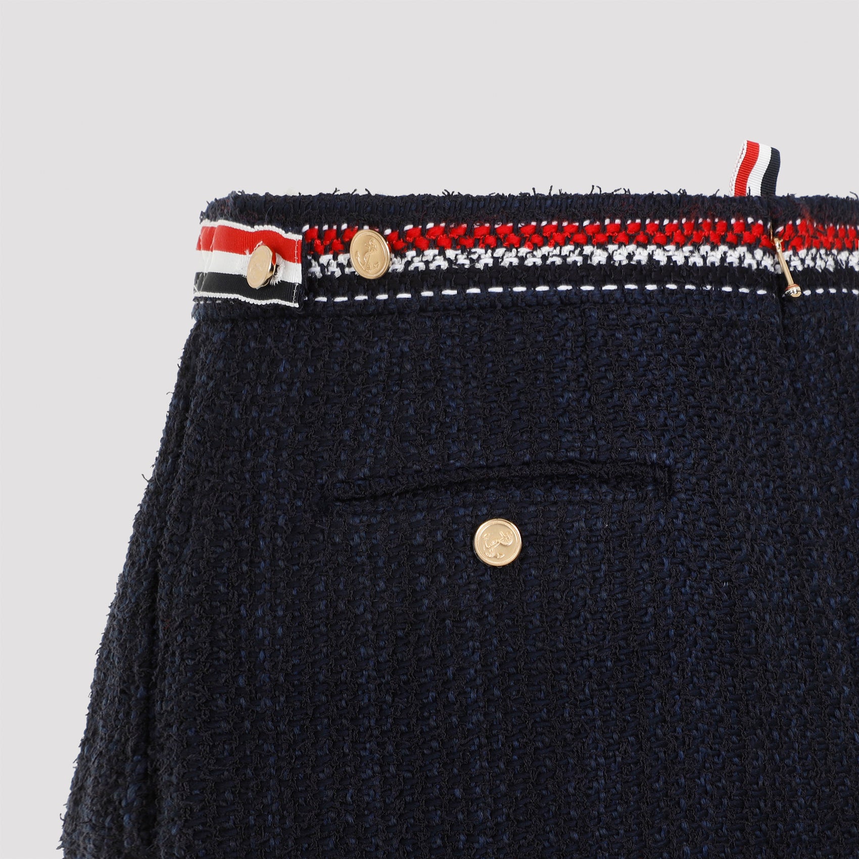 THOM BROWNE Thigh Length Side Tab Mini Skirt