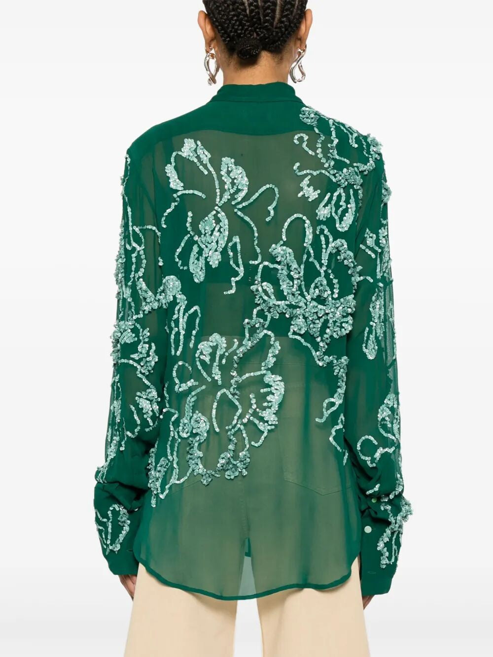 DRIES VAN NOTEN Sequins Embellished Mini Shirt
