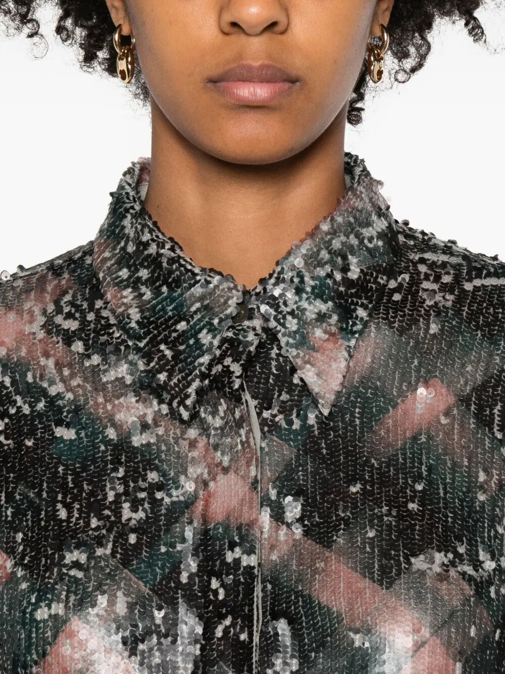 DRIES VAN NOTEN Embellished Chowy Shirt - Women’s Size M