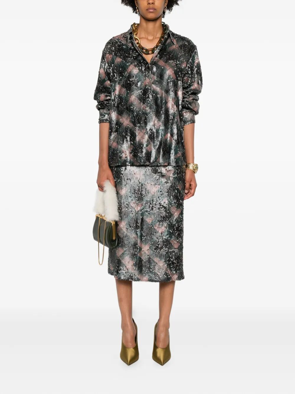 DRIES VAN NOTEN Embellished Chowy Shirt - Women’s Size M