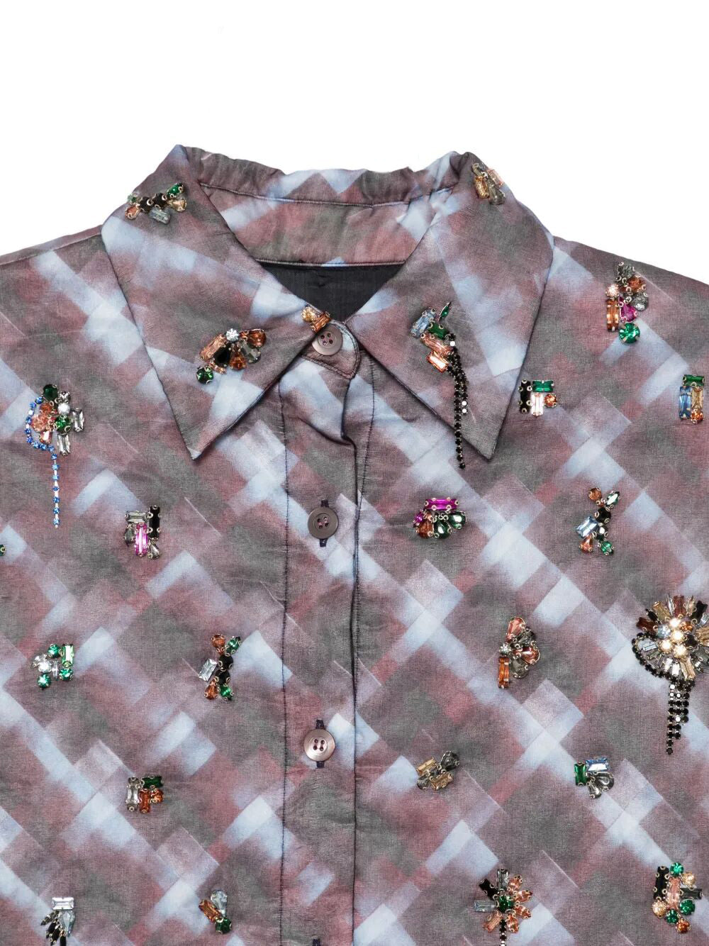 DRIES VAN NOTEN Embroidered Silk Blend Shirt