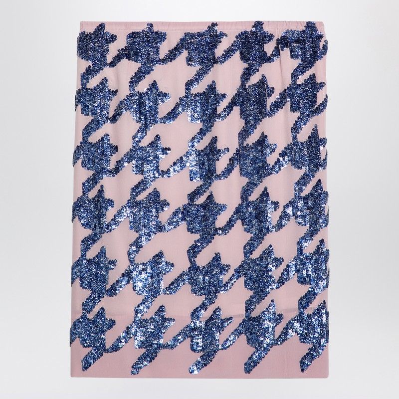 DRIES VAN NOTEN Mini Silk Sequin Skirt with Adjustable Drawstring Waist