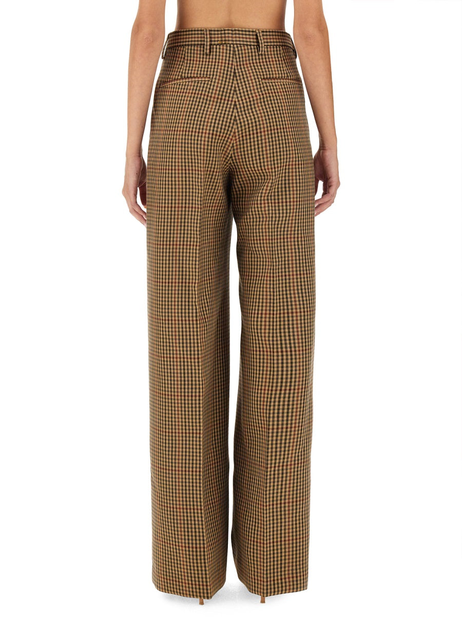 DRIES VAN NOTEN Regular Fit Pants with Check Pattern - Size 38