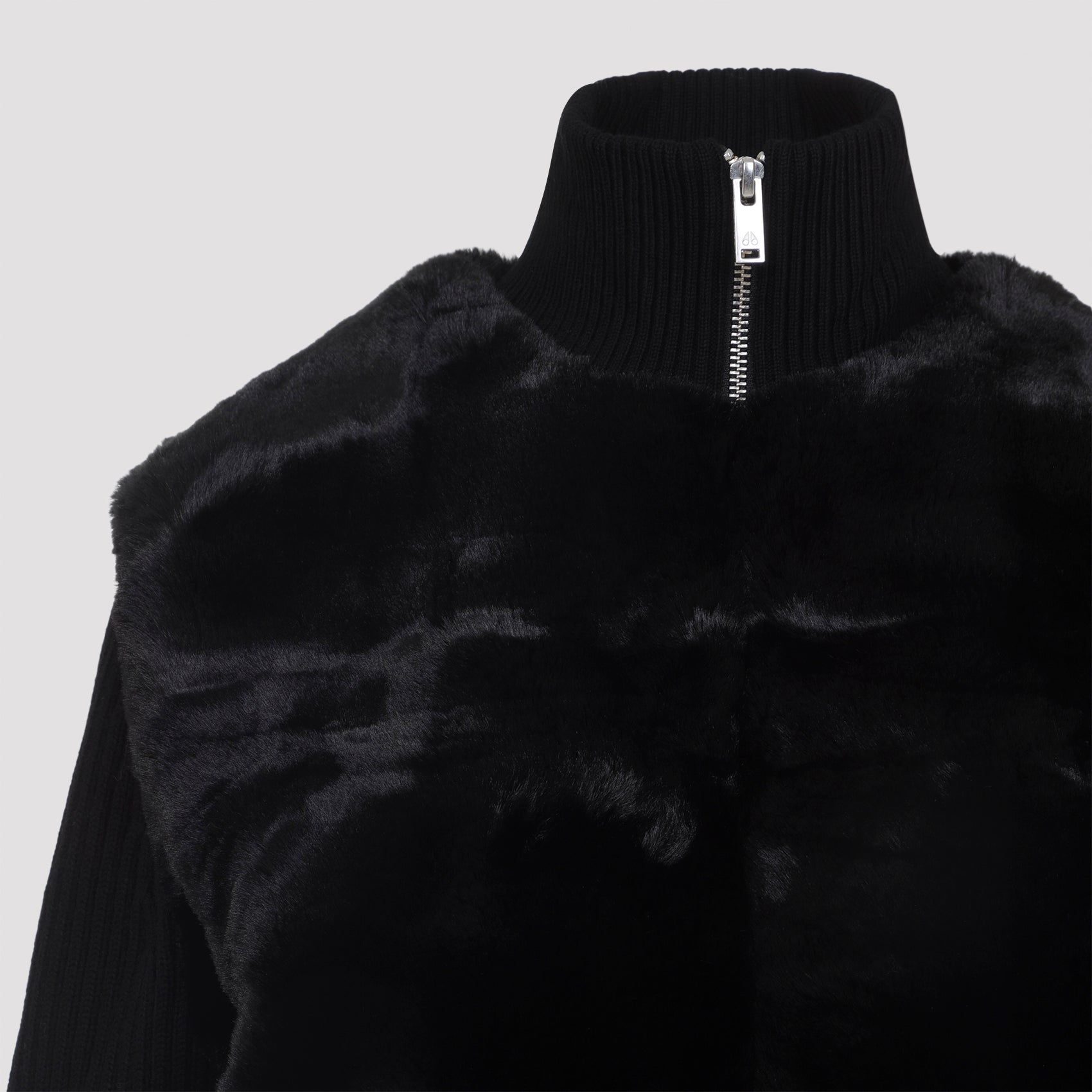 MOOSE KNUCKLES Men's Faux Fur Padded Bunny Sweater