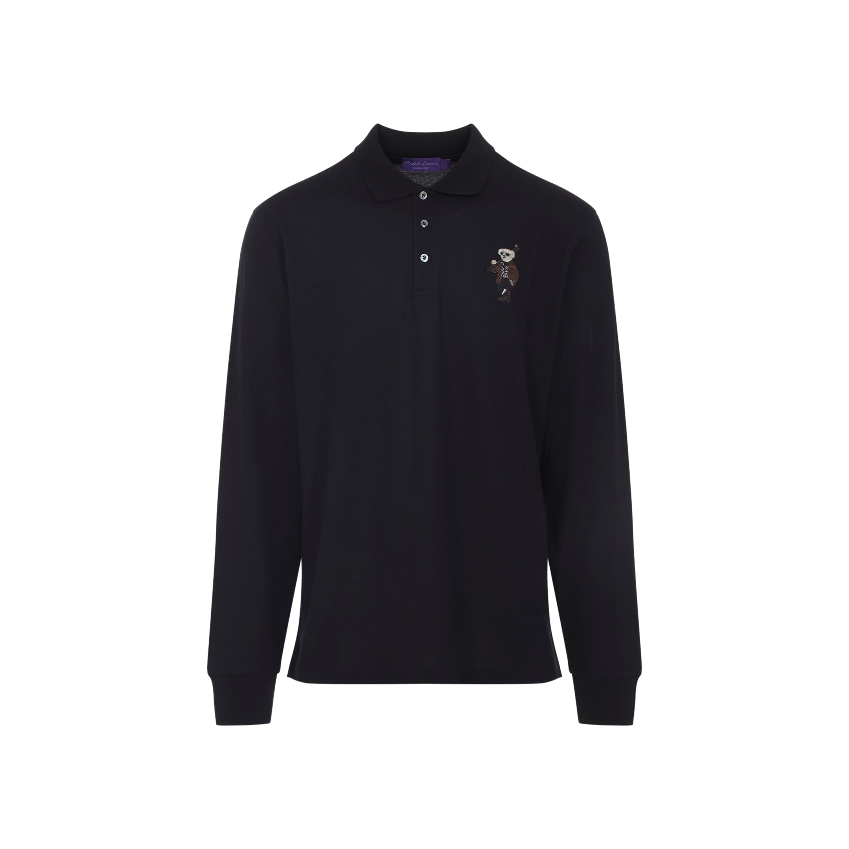 RALPH LAUREN PURPLE LABEL Long Sleeve Polo Bear Cardigan