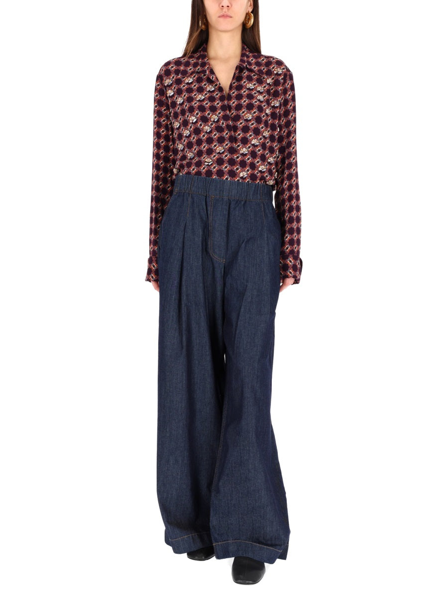 DRIES VAN NOTEN Oversized Fit Cotton Pant (Size S)