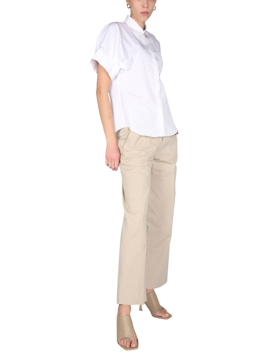 ASPESI Women's Straight Leg Trousers with Hidden Front Buttons