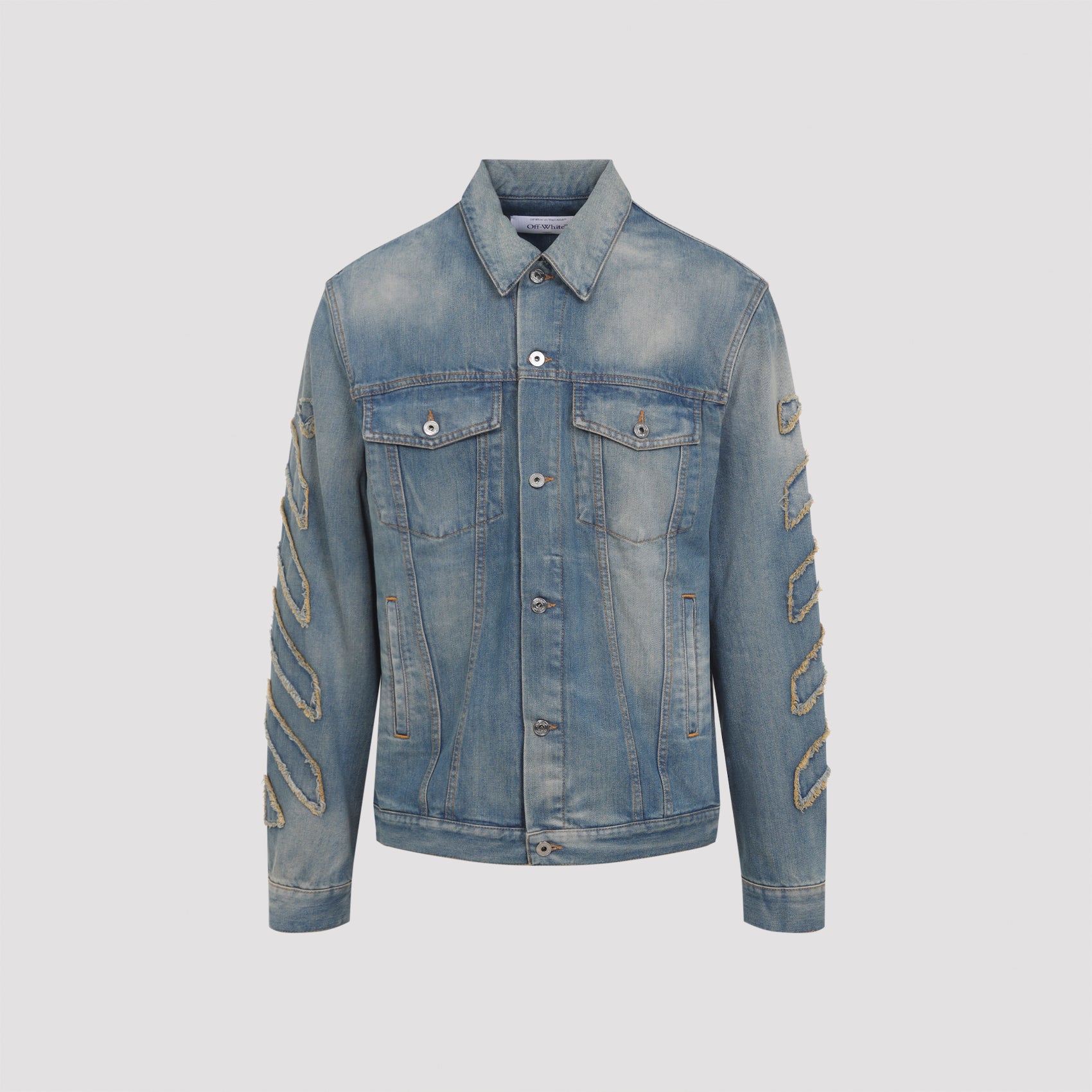 OFF WHITE Diagonal Raw Patch Skate Denim Jacket