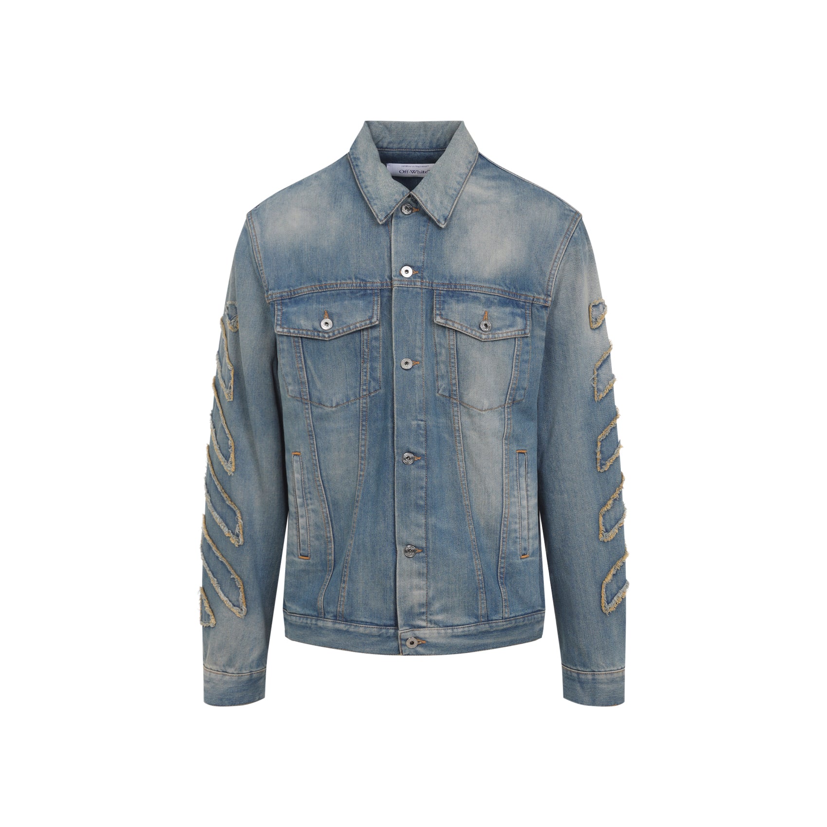 OFF WHITE Diagonal Raw Patch Skate Denim Jacket