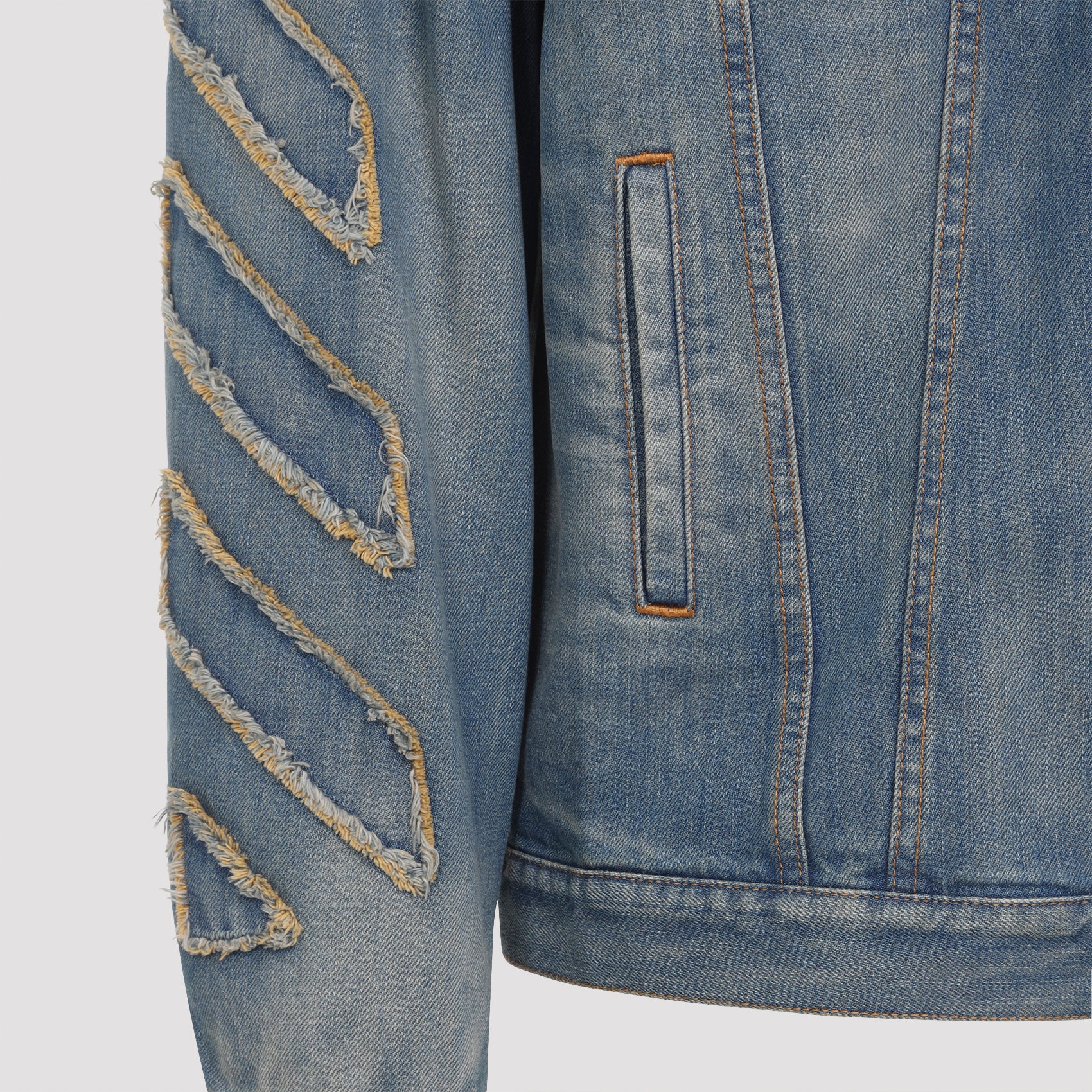 OFF WHITE Diagonal Raw Patch Skate Denim Jacket