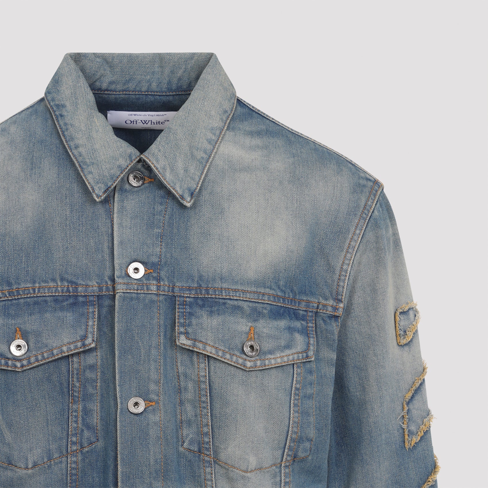 OFF WHITE Diagonal Raw Patch Skate Denim Jacket