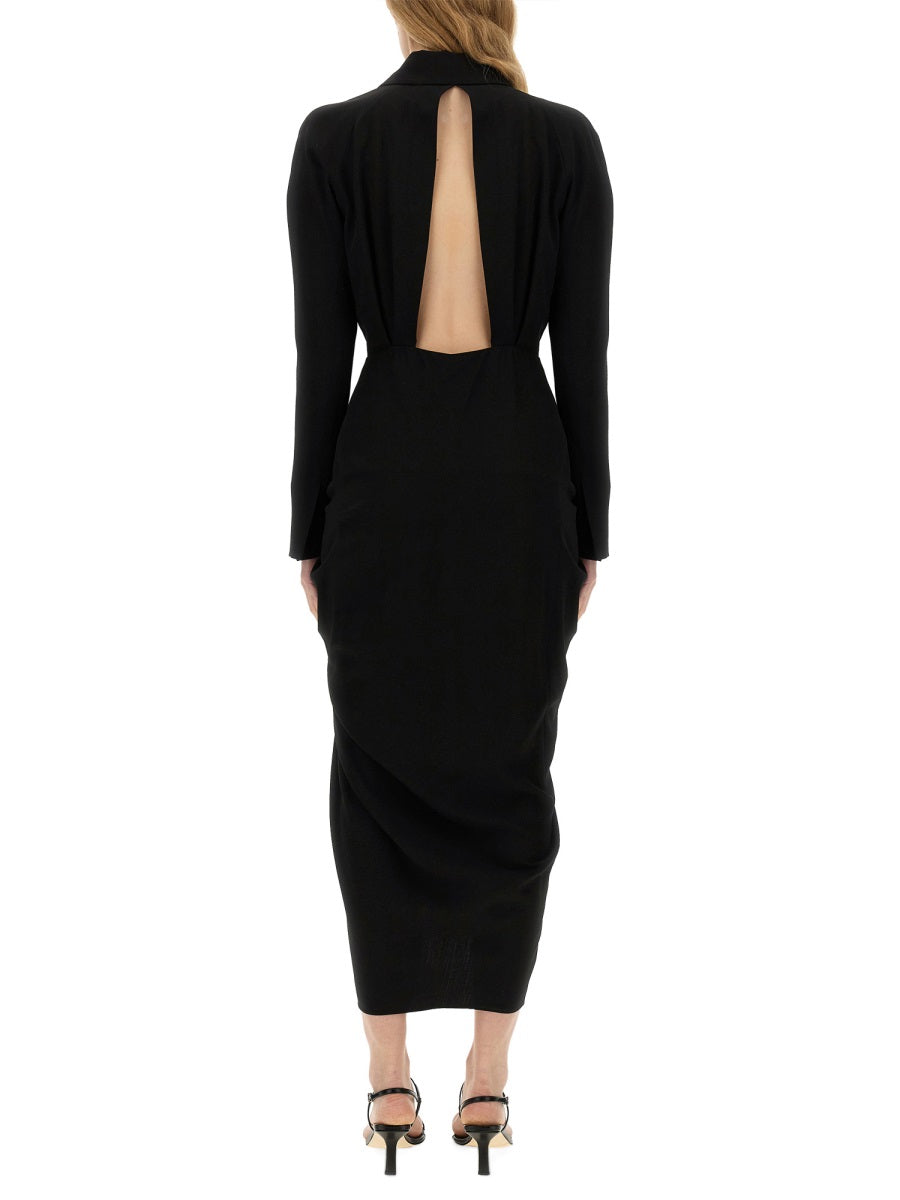 DRIES VAN NOTEN Elegant Slim Fit Midi Dress - Size 40 FR
