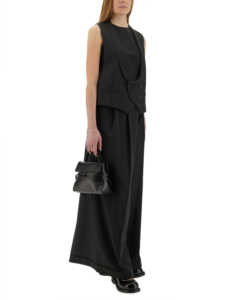 MOSCHINO COUTURE Asymmetrical Oversized Wool Pants - Size 40