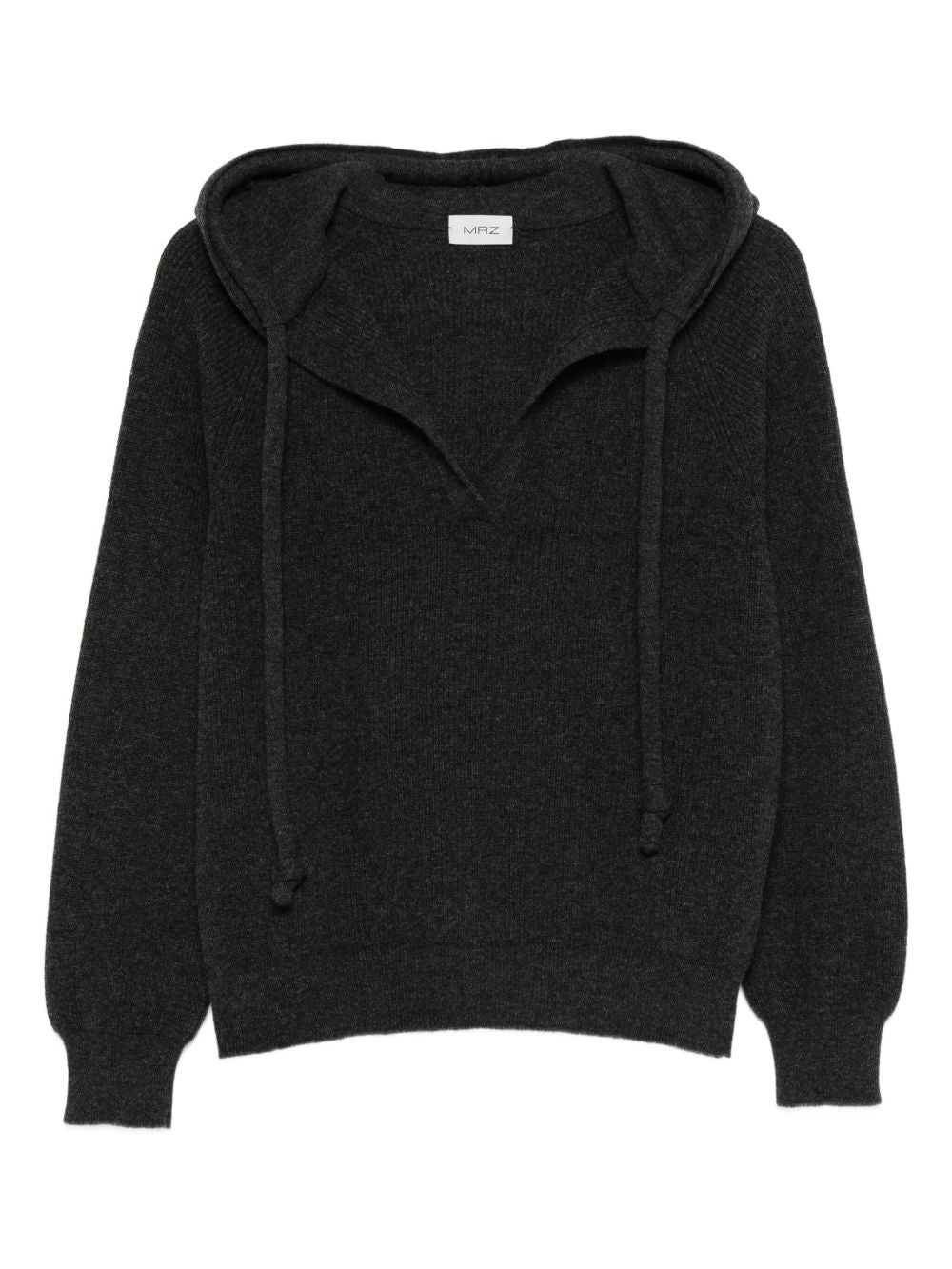 MRZ Wool and Cashmere Hoodie with Drawstring Tie - V-Neck Design (FW25)