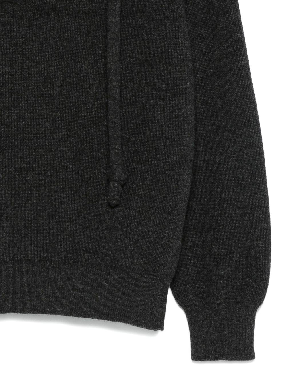 MRZ Wool and Cashmere Hoodie with Drawstring Tie - V-Neck Design (FW25)
