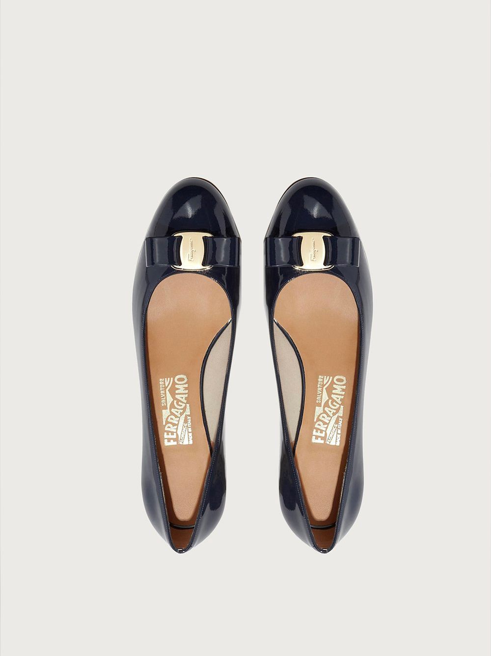 Ferragamo Mini Bow Neckline Vara Pumps for Women