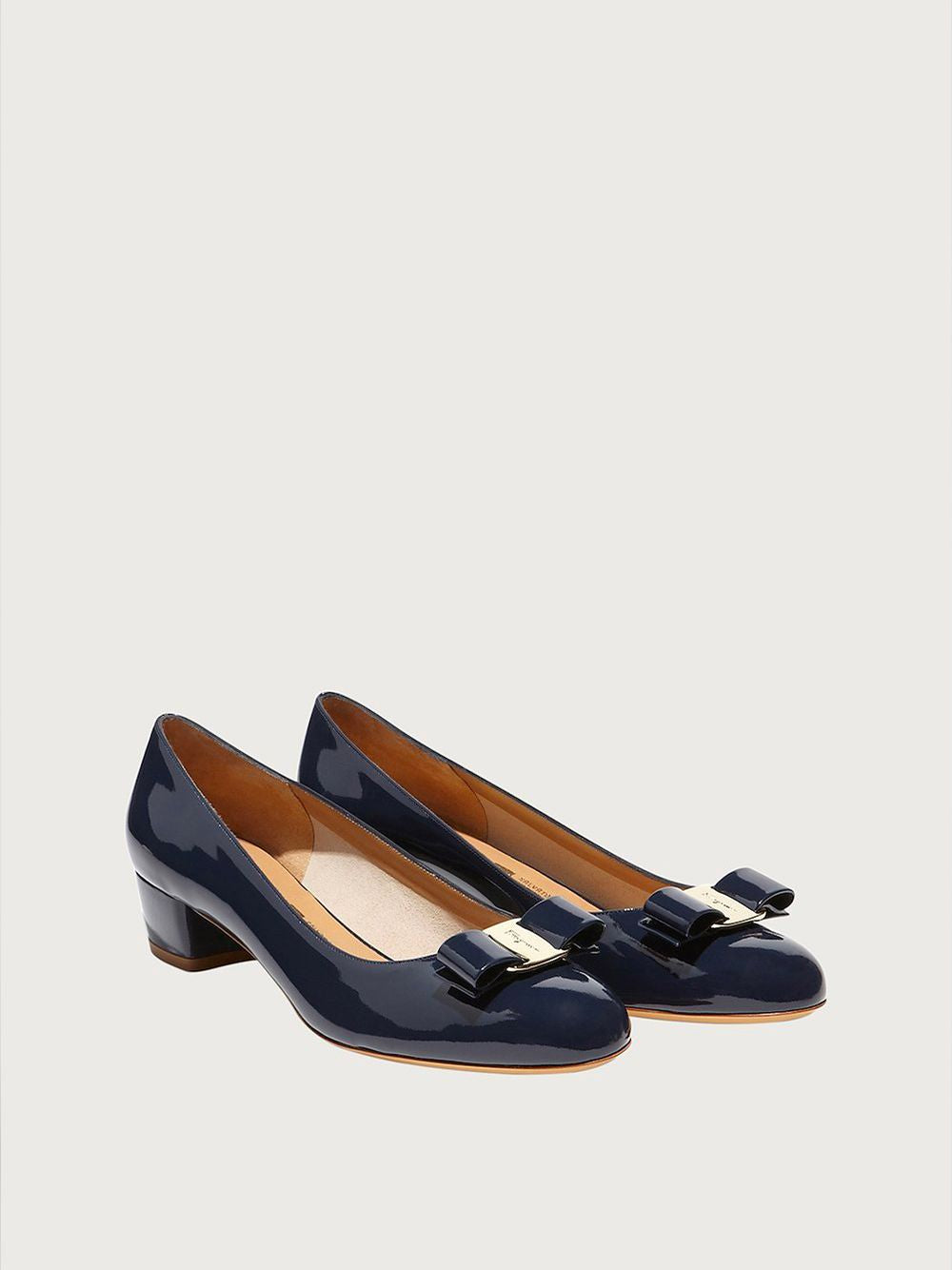 Ferragamo Mini Bow Neckline Vara Pumps for Women