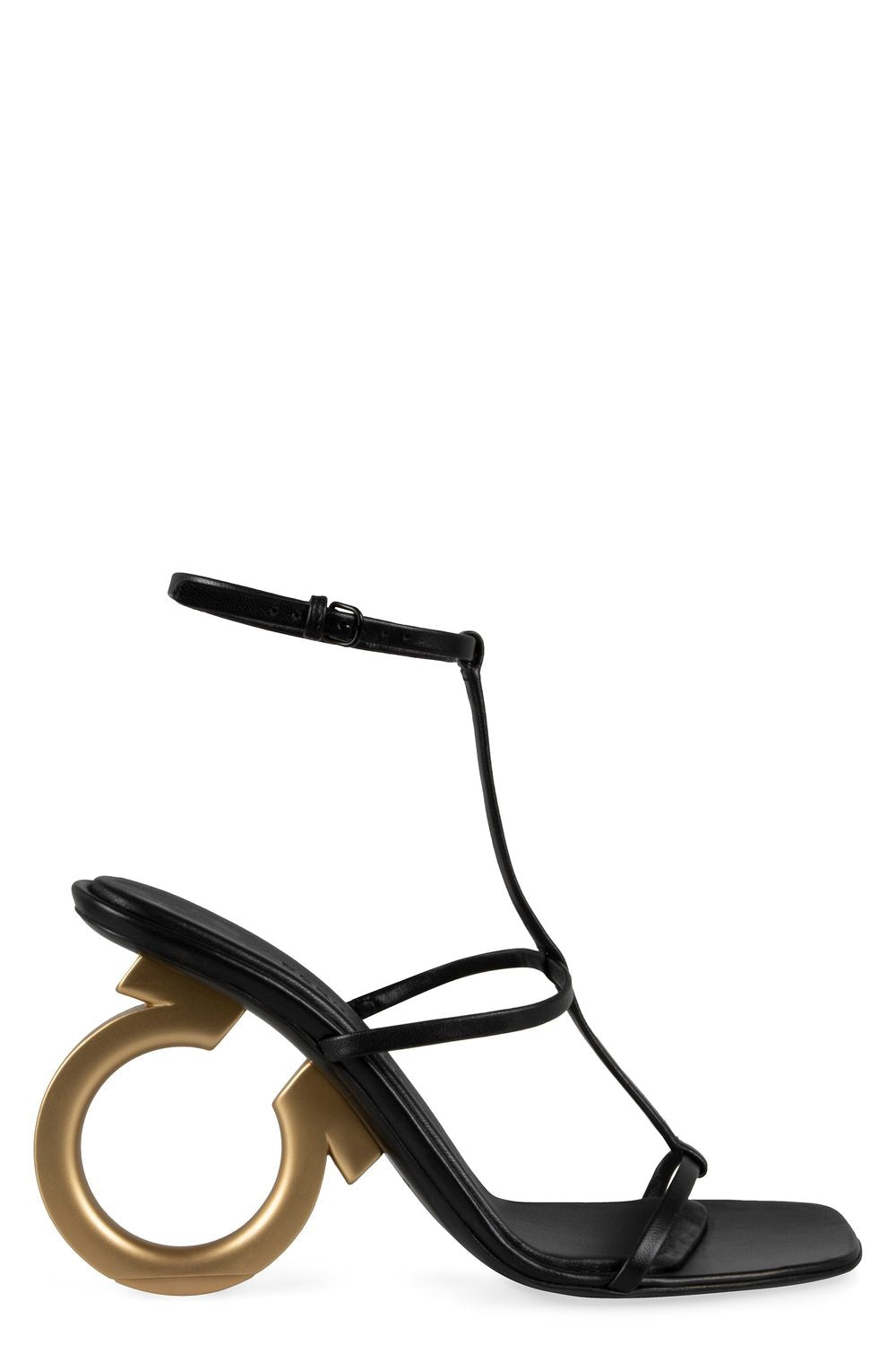 Ferragamo Elina Leather Sandals with Adjustable Ankle Strap