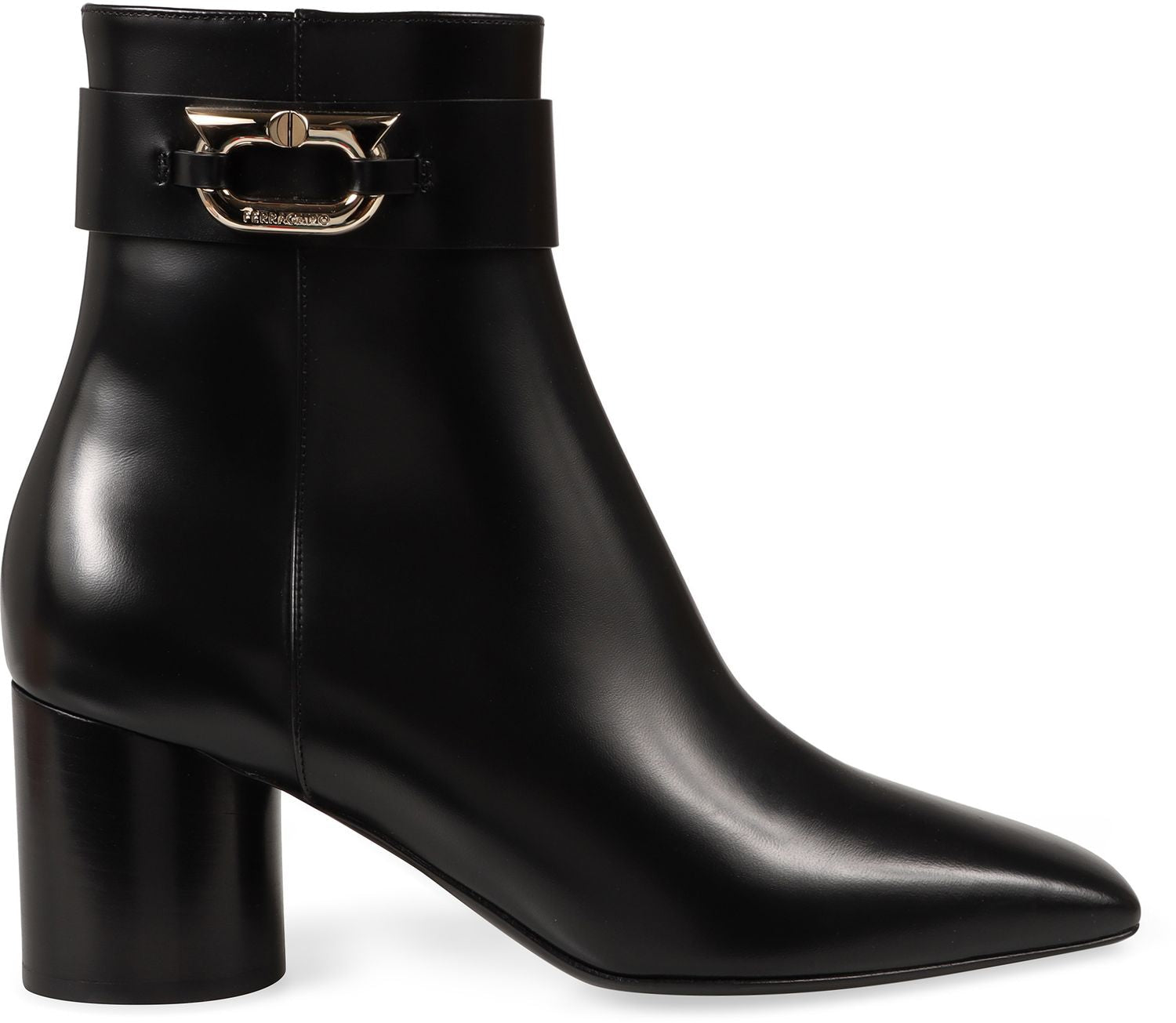 Ferragamo Lamb Leather Ankle Boots with Cylindrical Heel