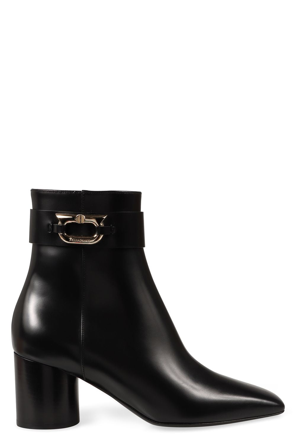 Ferragamo Lamb Leather Ankle Boots with Cylindrical Heel