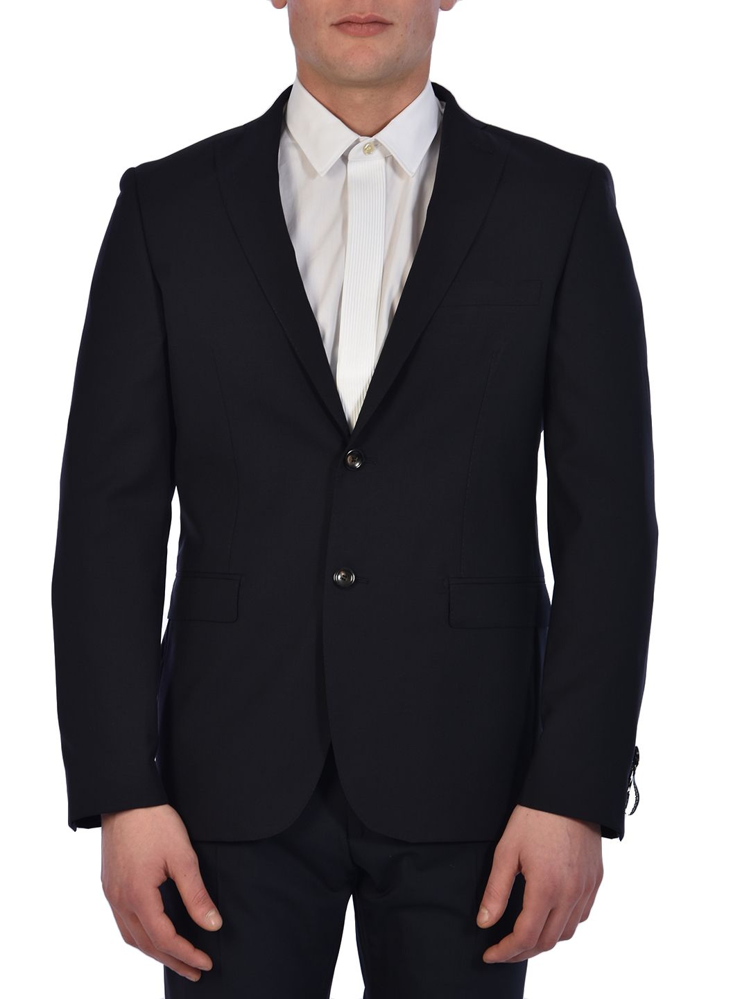 TONELLO Men's Slim Fit Single-Breasted Wool Jacket - Size 48