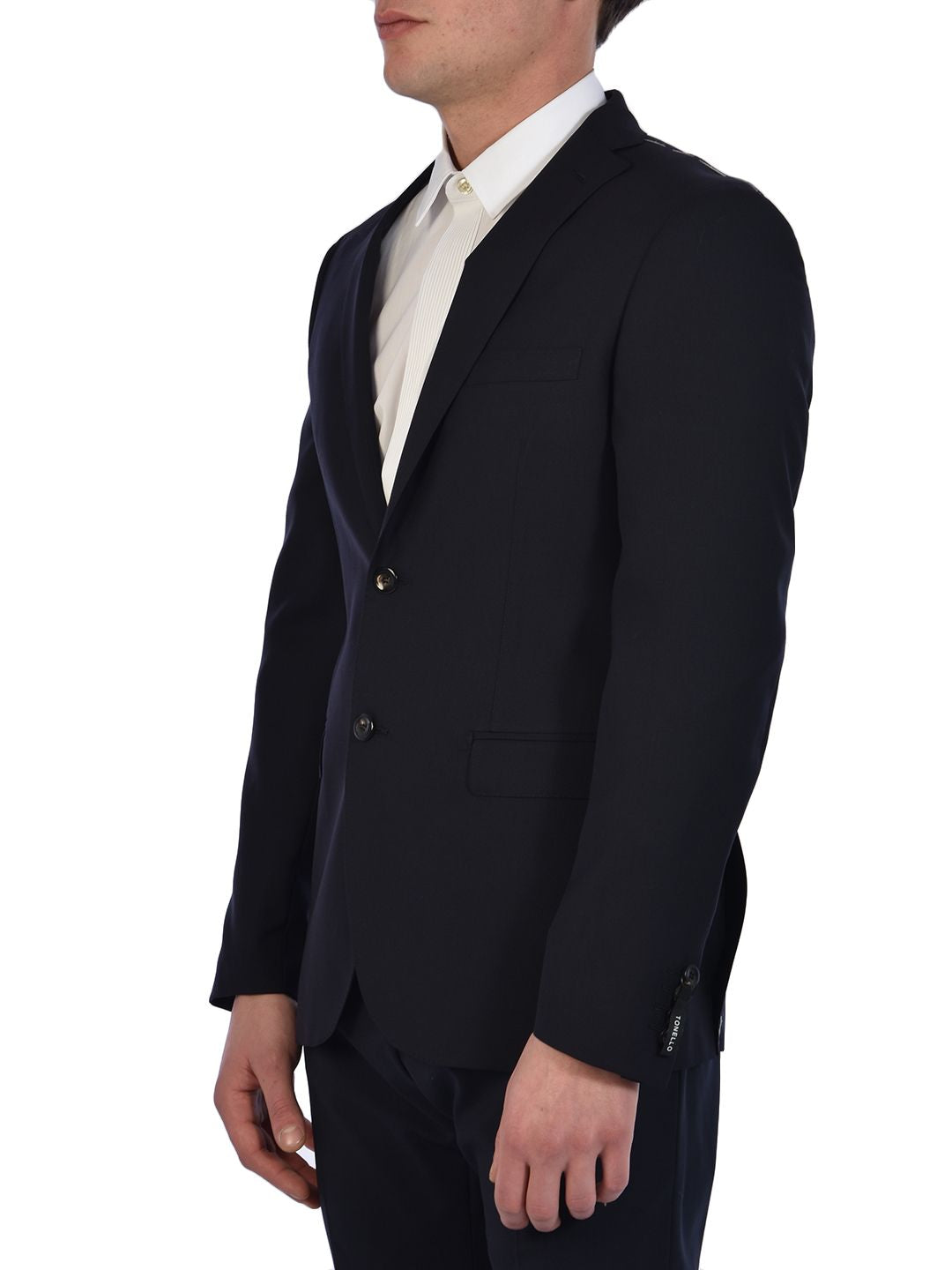TONELLO Men's Slim Fit Single-Breasted Wool Jacket - Size 48