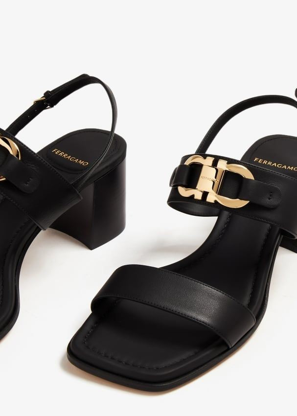 Ferragamo Wide Heel Hook Sandals for Women