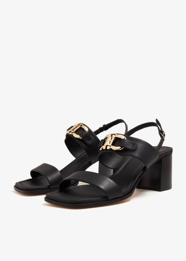 Ferragamo Wide Heel Hook Sandals for Women