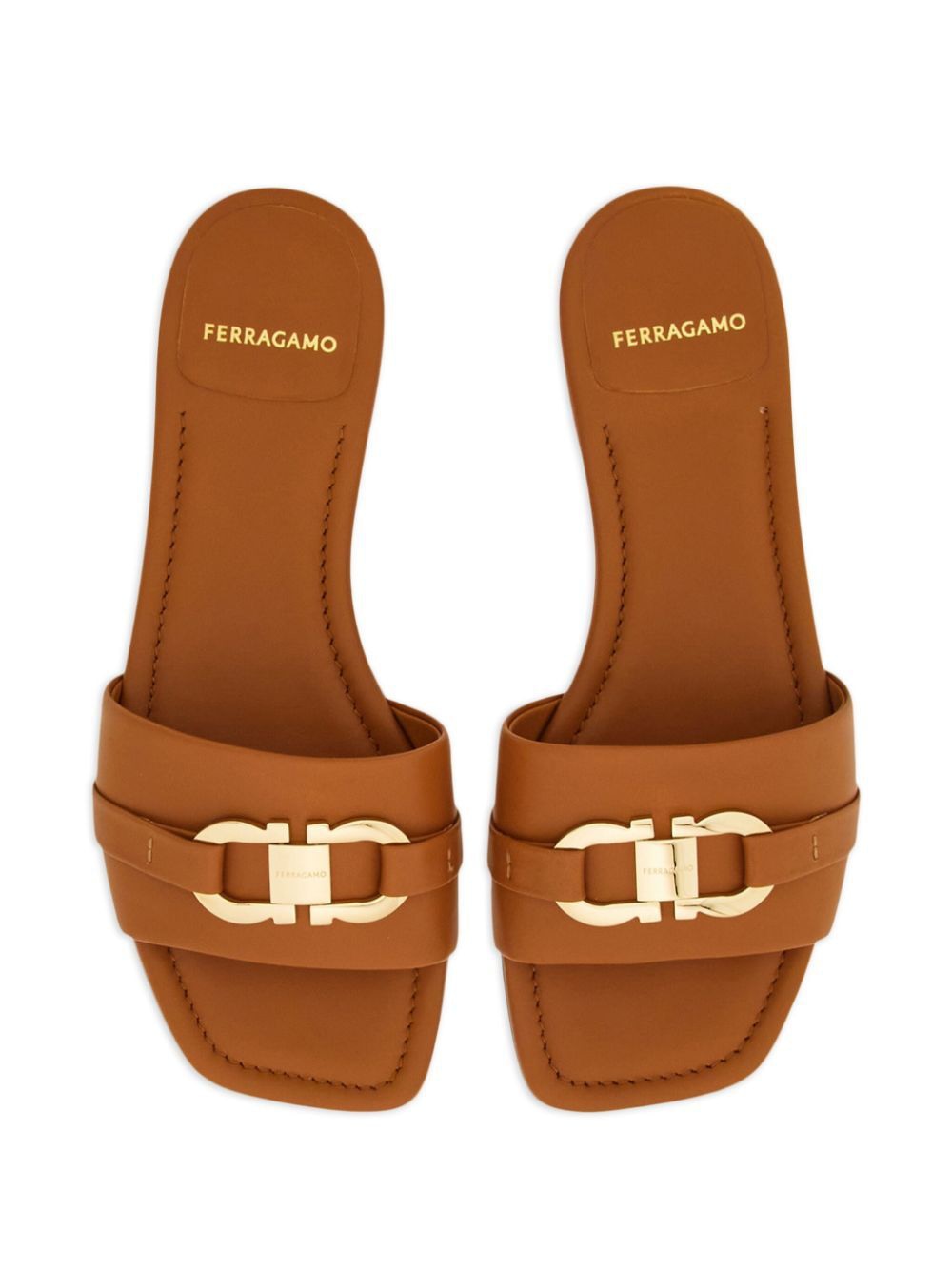 Ferragamo Flat Gancini Hook Slide Sandals for Women