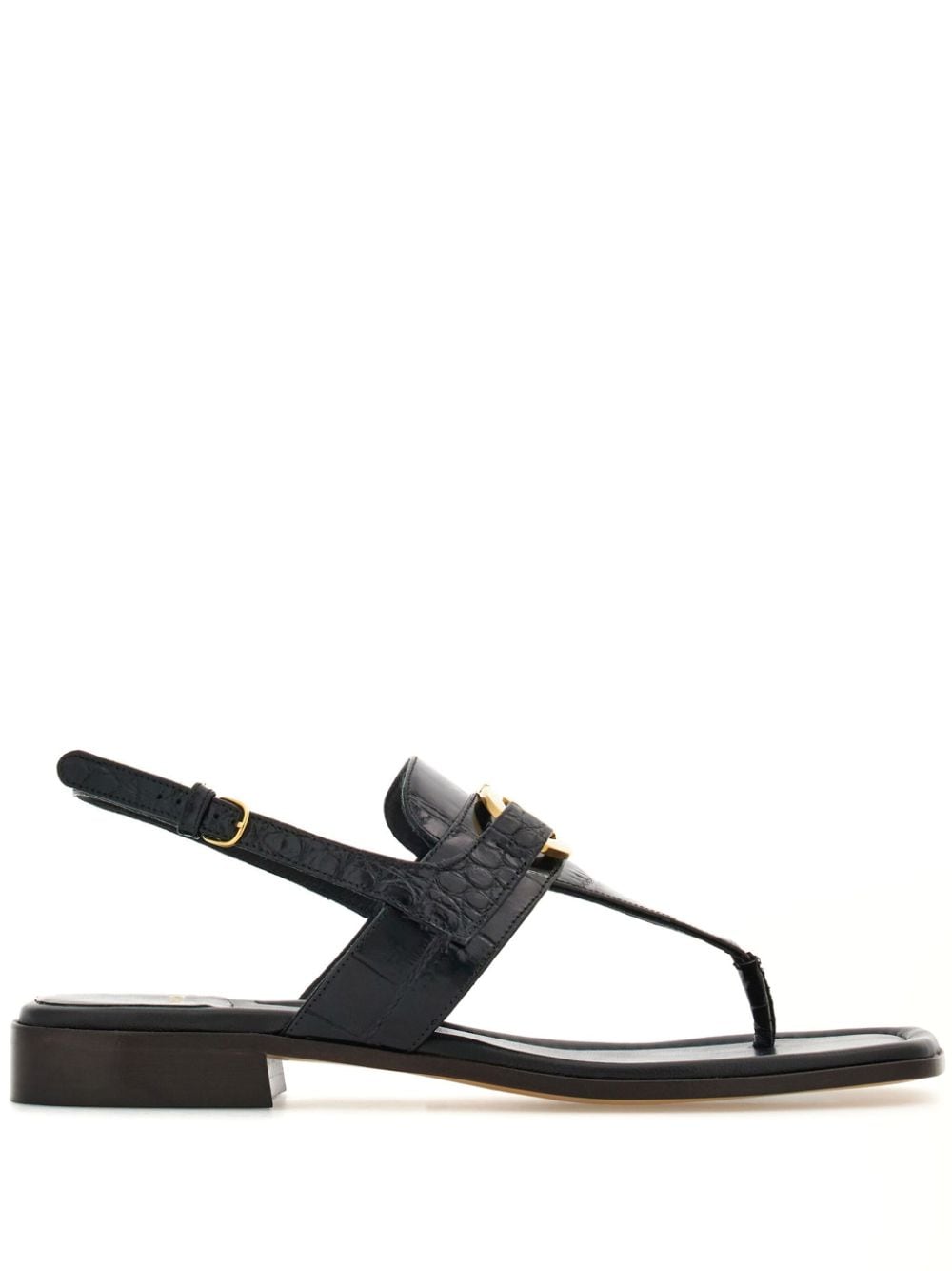 Ferragamo Luxury Gancini Hook Leather Thong Sandals for Women - SS24
