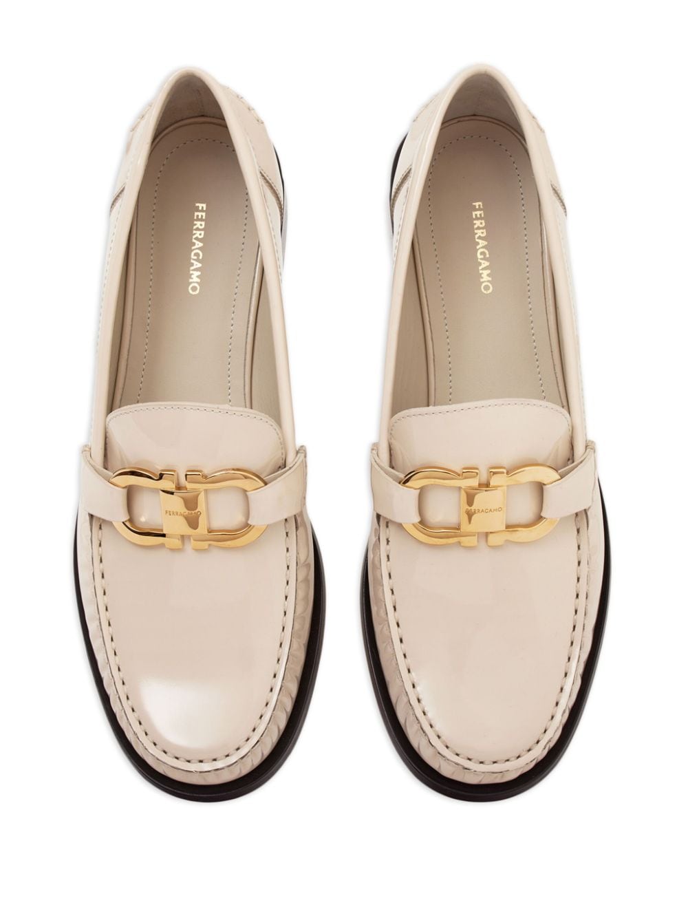 Ferragamo Patent Leather Loafers for Women - Slip-On Style Round Toe