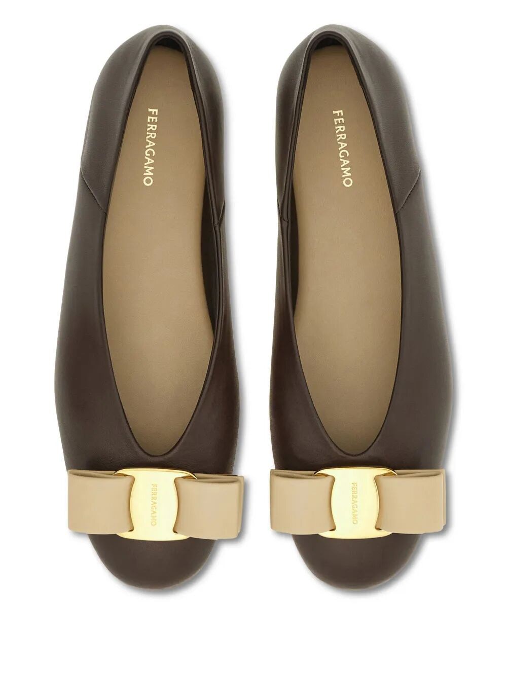 Ferragamo Elegant Ballerina Flats with Bow Detail