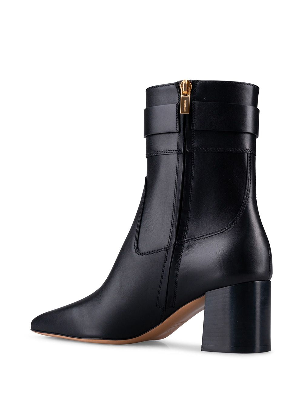 Ferragamo Gancini Hook Leather Ankle Boots - 6 cm Heel