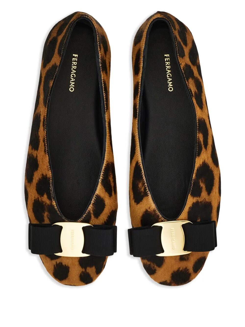 Ferragamo Horsehair Printed Vanna Ballet Flats