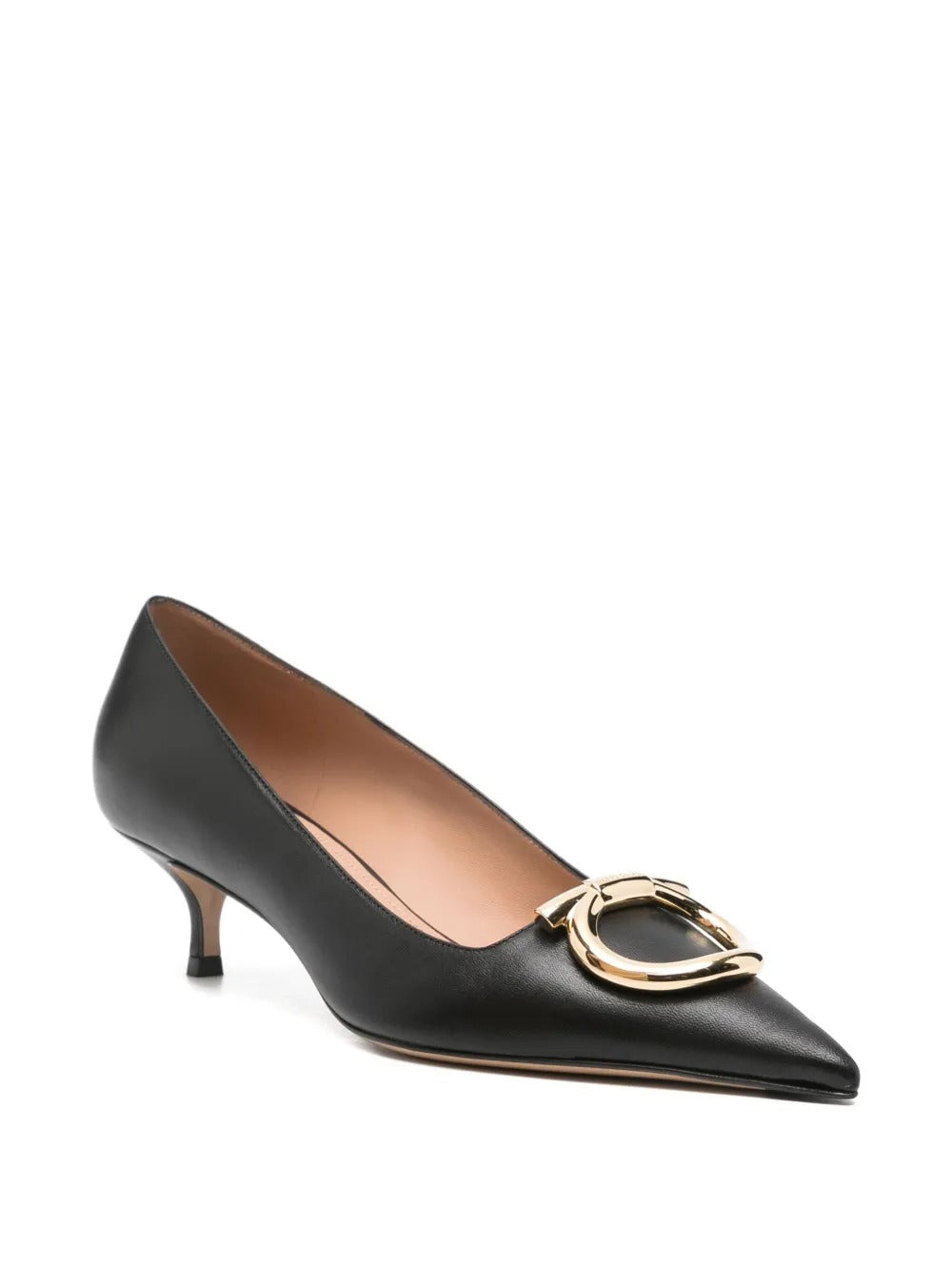 Ferragamo Lara Leather Pumps with Maxi Gancini Hook Buckle