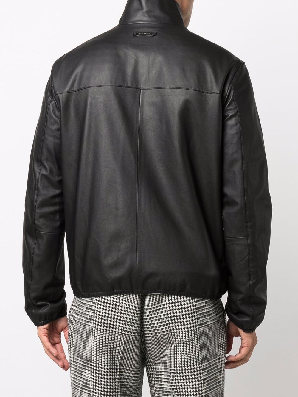 EMPORIO ARMANI Men's Leather Zipped Jacket - FW25 Collection