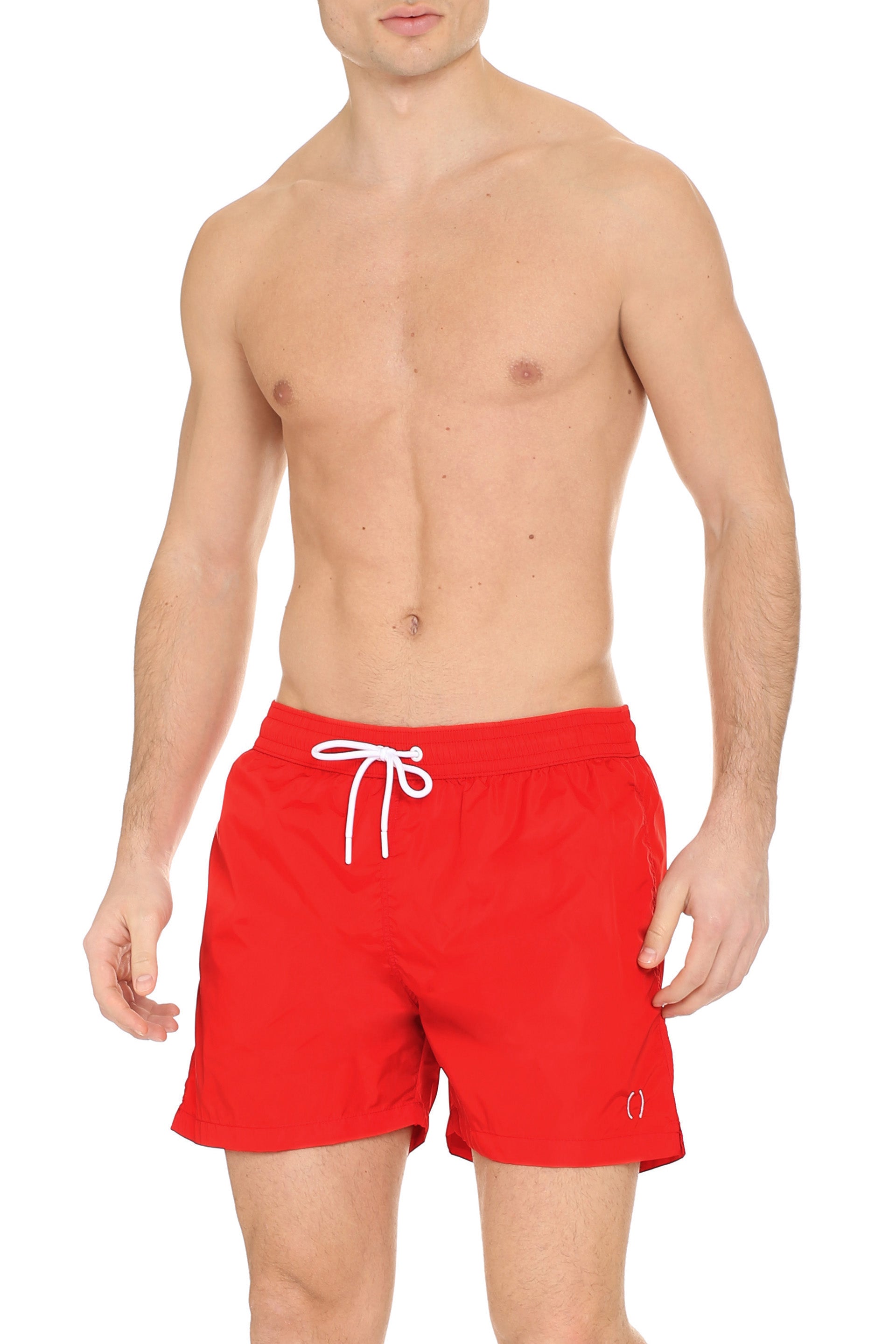 THE (ALPHABET) Men's Mini Swim Shorts with Side Pockets