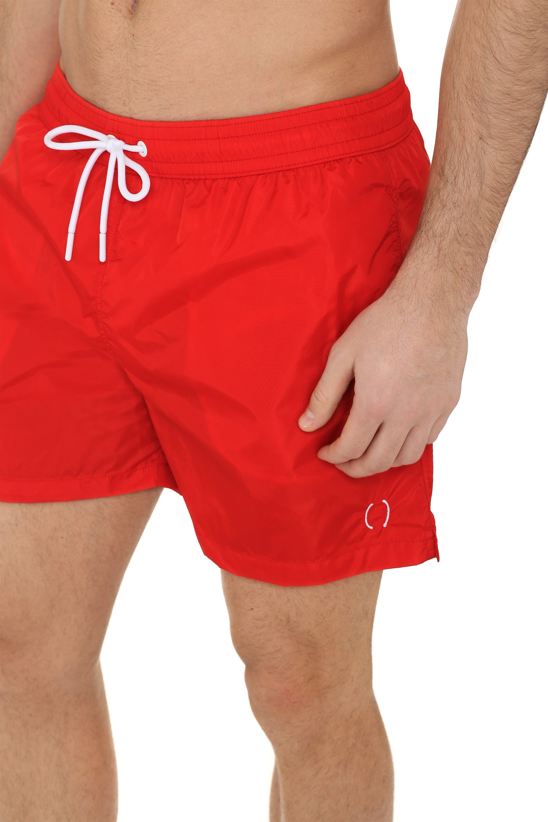 THE (ALPHABET) Men's Mini Swim Shorts with Side Pockets