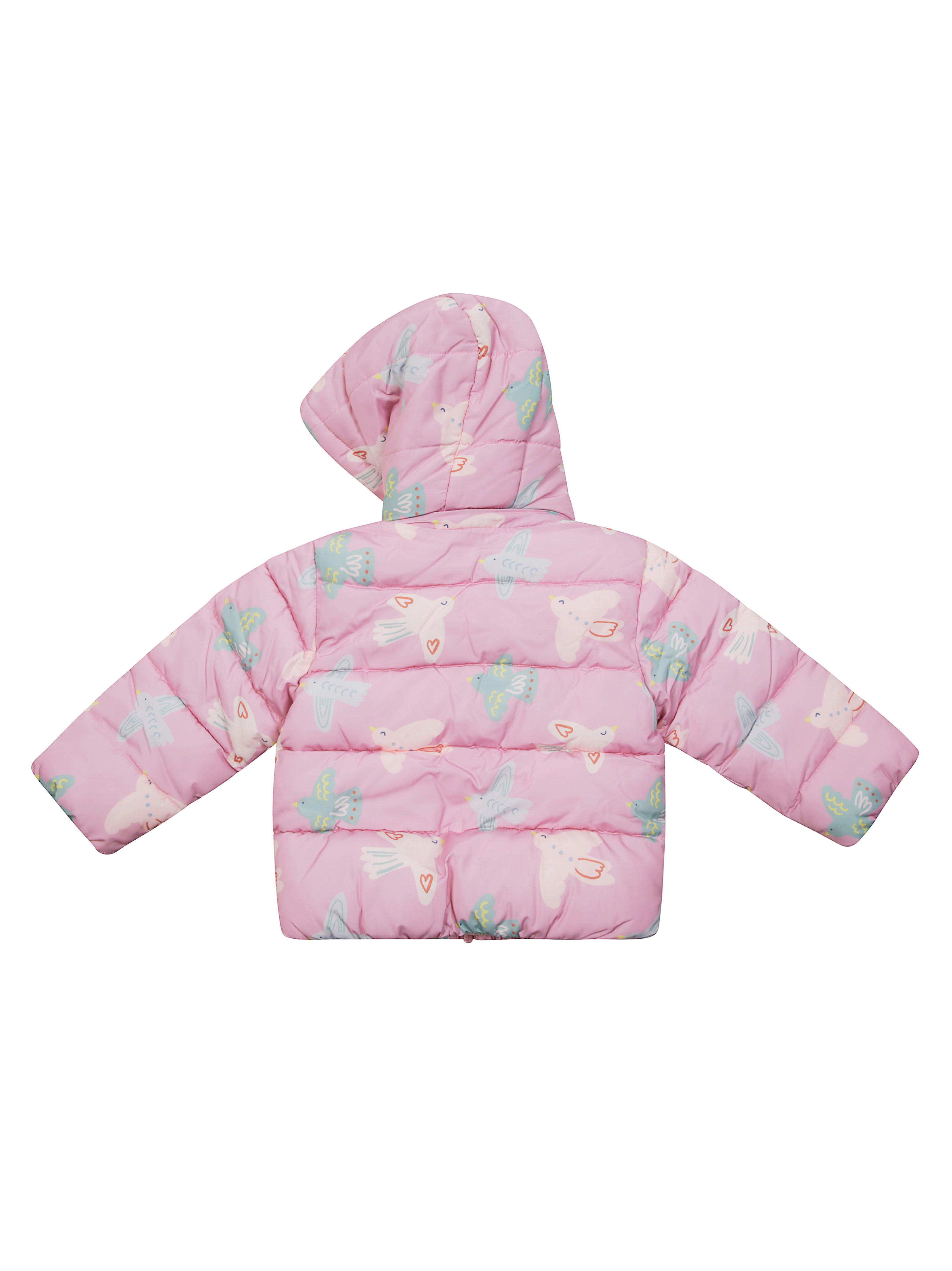 STELLA MC CARTNEY JUNIOR Mini Puffer Jacket with Colorful Bird Print